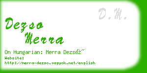 dezso merra business card